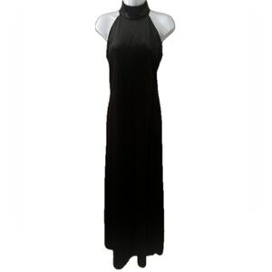 Love By Design Velvet Halter Gown Black Women Size Small